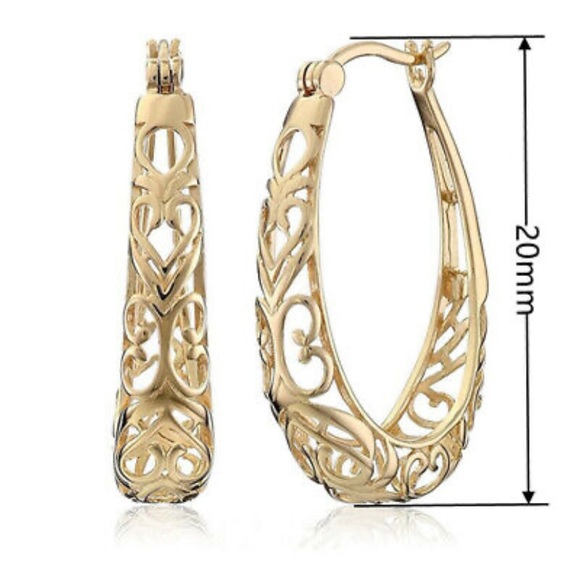 NEW 18k gold plated small hoop earrings - Picture 2 of 2